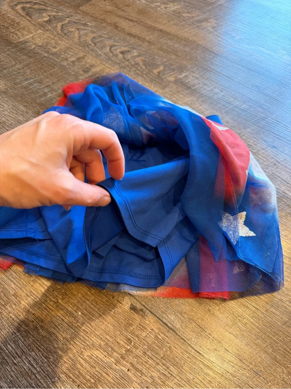 Justice Girls Red White Blue Star Tulle Skort Size 8
